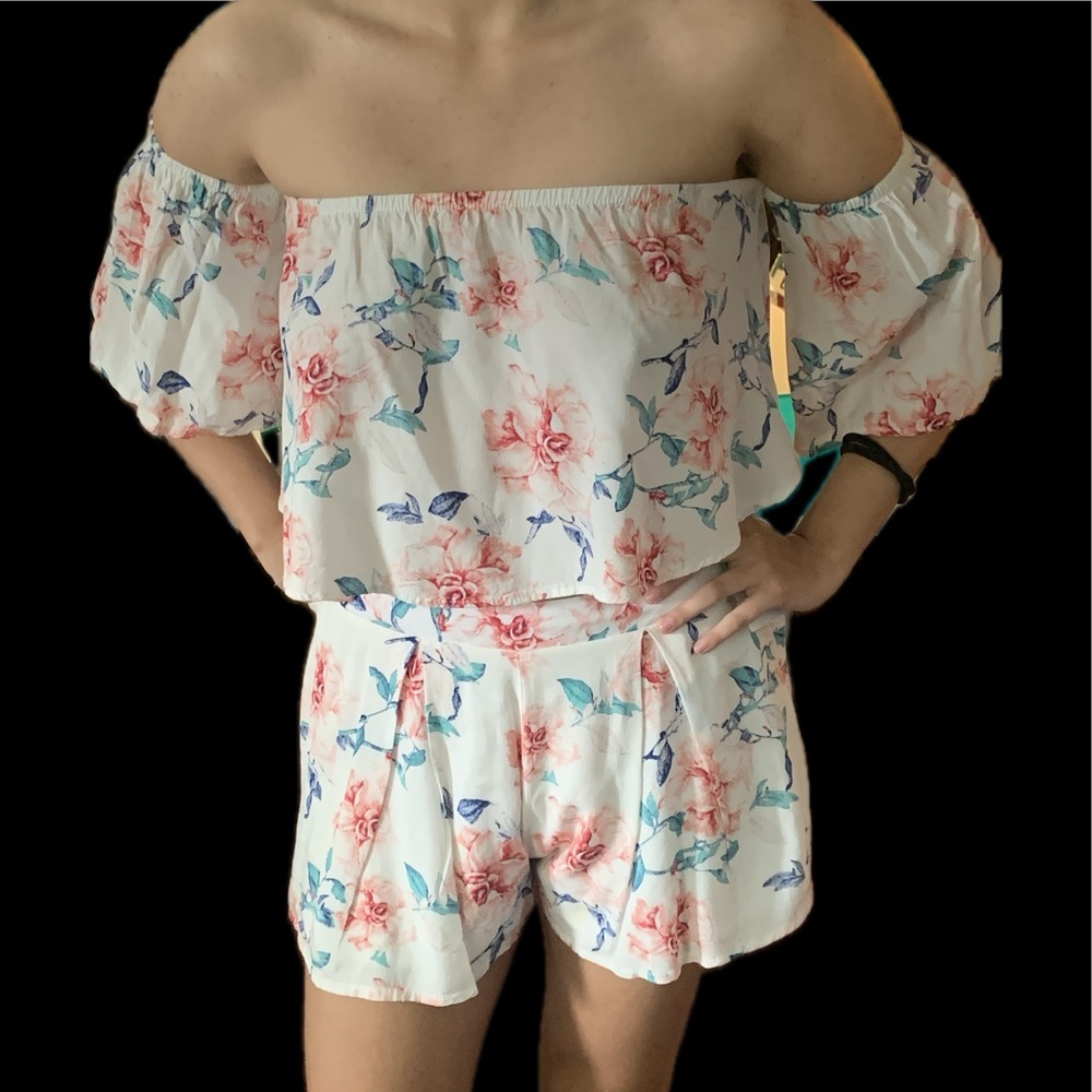 Womens Blue Blush 2 piece short set